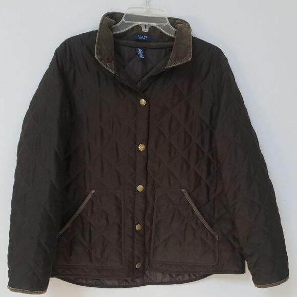 Chaps Ralph Lauren Coat Womens 1X  Quilted Barn Jacket Corduroy Trim Chore Work - Picture 1 of 6